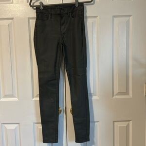 White House Black Market size 0, the skinny faux, leather gray jean